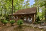 Grandfather Mountain is the backdrop for this charming cabin